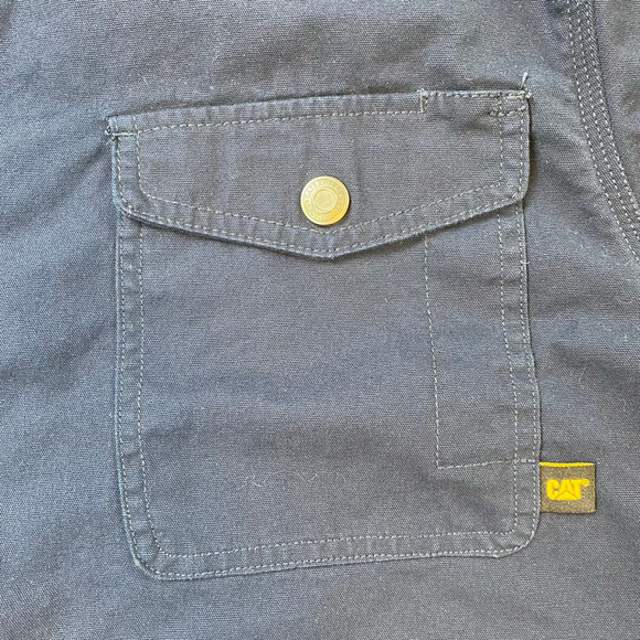 CAT Blue Shirt Jacket Men’s XXL Button Down Plaid Lined Workwear Skater Gorpcore - Picture 7 of 13